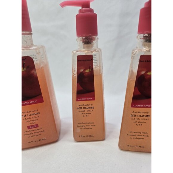 VTG Bath & Body Works Country Apple Liquid Hand Soap Lot Of 2 Plus Refill-READ - Picture 3 of 10